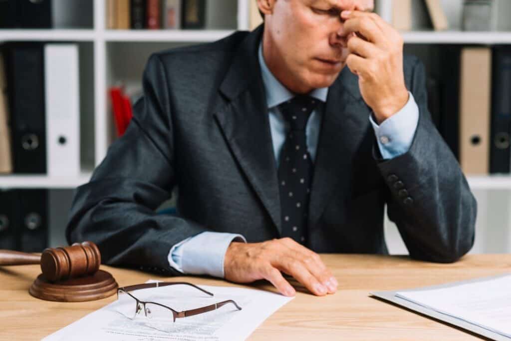 close-up-exhausted-male-mature-lawyer-sitting-front